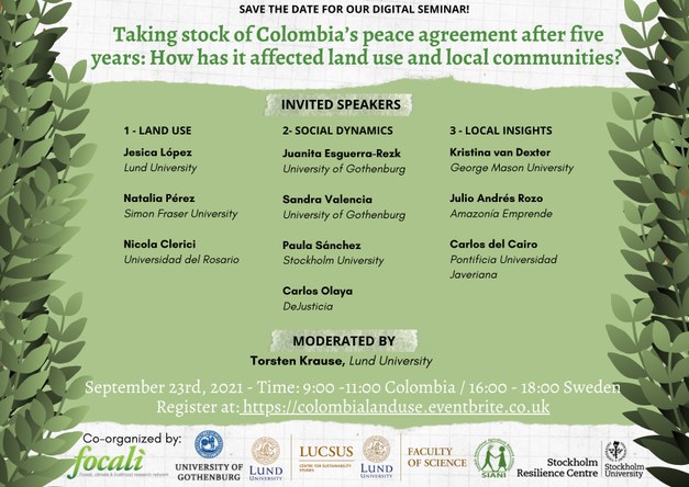 Land use changes and its dynamics in Colombia almost five years after the signing of the peace agreement